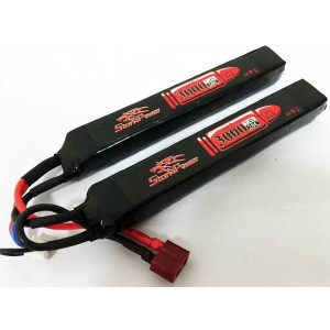 Аккумулятор 3000mah 7.4V 20C 2x(128x21x17.5)мм (Storm Power)